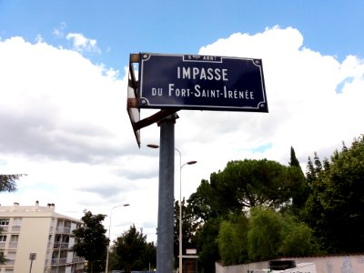 Lyon 5e - Impasse du Fort Saint-Irénée, plaque