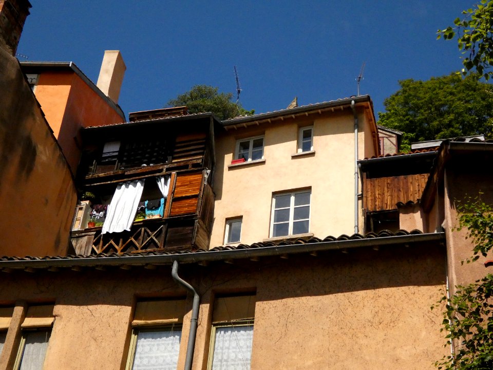 Lyon 5e - Rue Saint-Georges - Tènement du 10-12 - Vue sur les immeubles de l'impasse Turquet