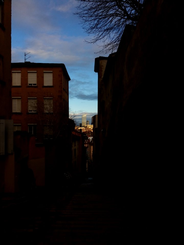 Lyon 5e - Montée des Carmes Déchaussés - Vue sur le quartier de La Part-Dieu