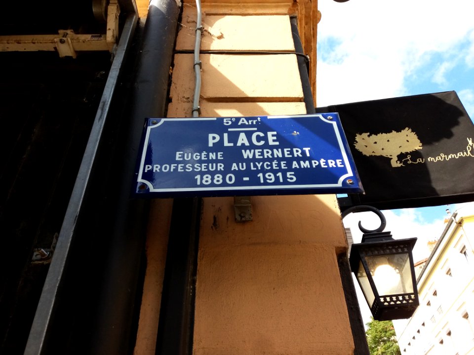 Lyon 5e - Place Eugène Wernert, plaque