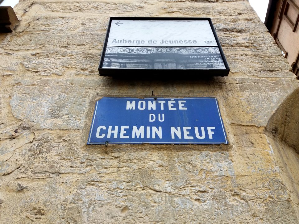 Lyon 5e - Montée du Chemin Neuf, plaque