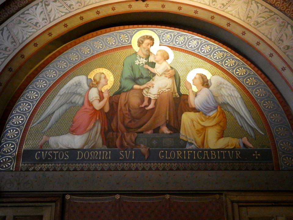 Lyon 5e - Fourvière Hôtel - Hall - Peinture Custos Domini Sui Glorificabitur