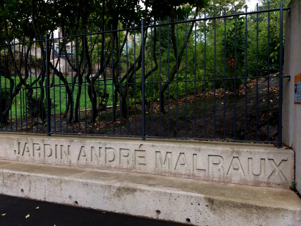 Lyon 5e - Jardin André Malraux, plaque