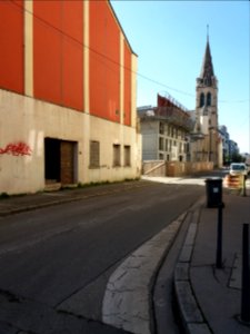 Lyon 7e - Rue Félix Brun, contruction à côté de l'église Notre-Dame des Anges