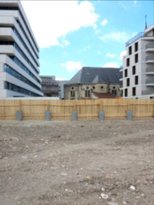 LYon 7e - Rue Félix Brun - ZAC des Girondins, chevet de l'église Notre-Dame des Anges