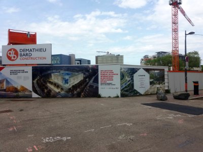 Lyon 7e - Rue du Vercors, chantier du nouveau siège du CIRC