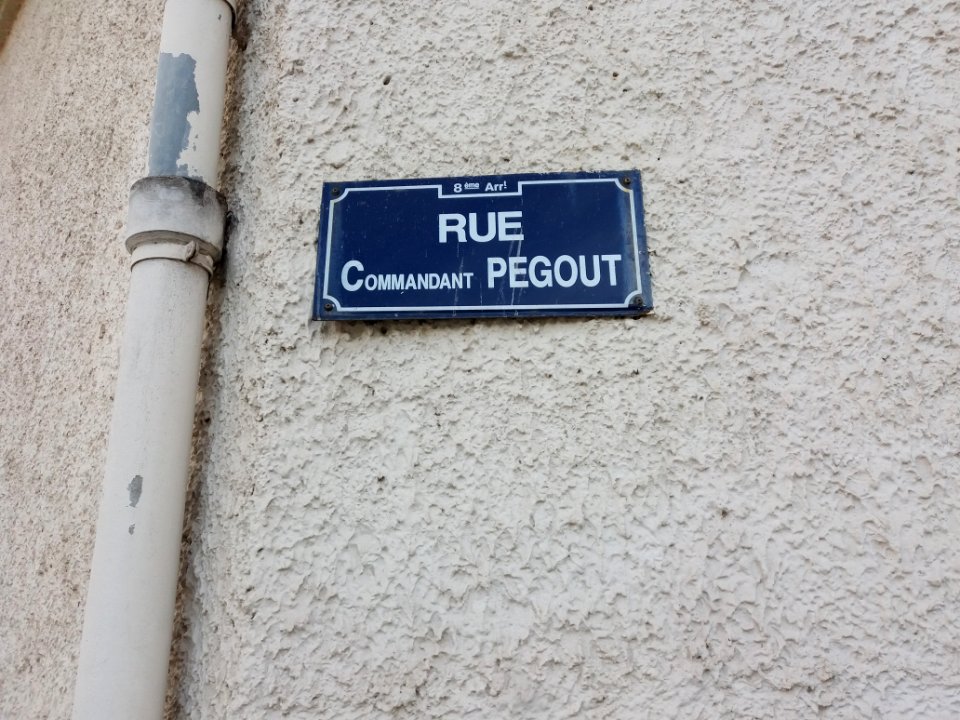 Lyon 8e - Rue Commandant Pégout, plaque
