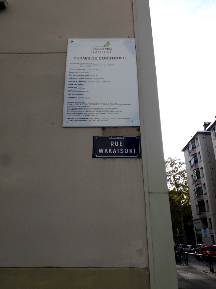 Lyon 8e - Rue Wakatsuki, permis de construire pour la réhabilitation de 275 logements
