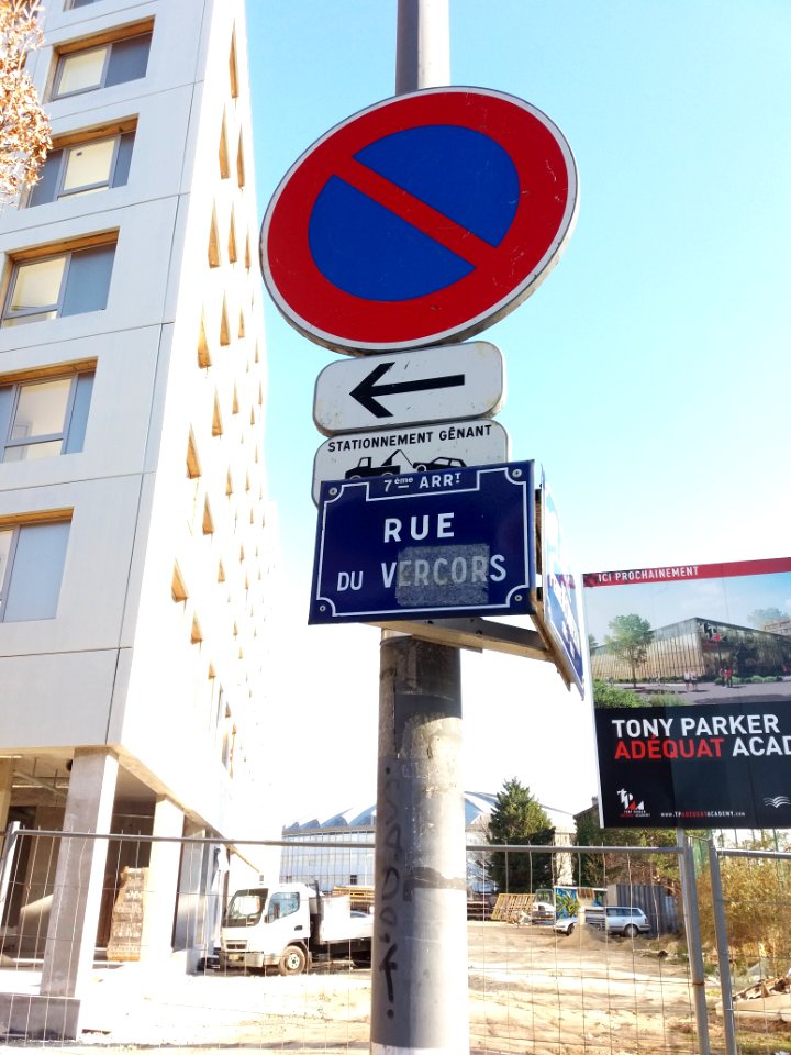 Lyon 7e - Rue du Vercors, plaque