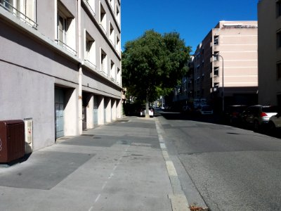 Lyon 8e - Rue Saint-Maurice, vers le nord, depuis la rue Saint-Romain