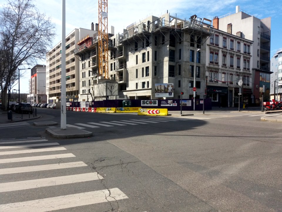 Lyon 7e - Rue Garibaldi, chantier à l'angle de la rue Chevreul