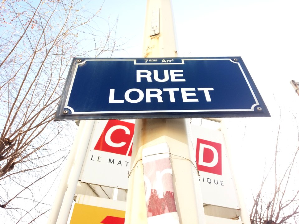 Lyon 7e - Rue Lortet, plaque