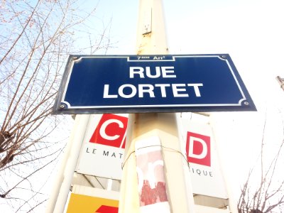 Lyon 7e - Rue Lortet, plaque