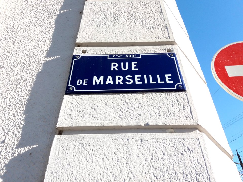 Lyon 7e - Rue de Marseille, plaque
