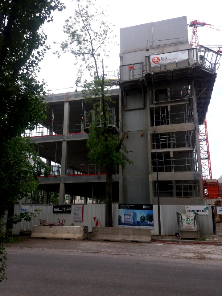 Lyon 7e - Rue du Vercors, construction du bâtiment de recherche M8 de l'ENS Lyon