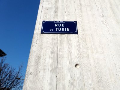 Lyon 7e - Rue de Turin, plaque photo