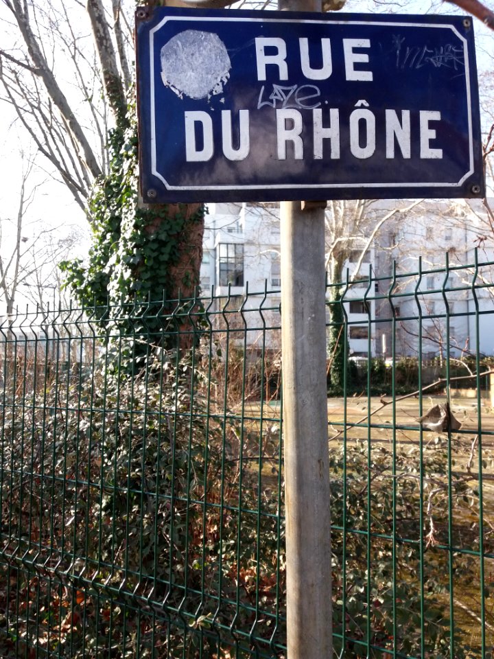 Lyon 7e - Rue du Rhône, plaque