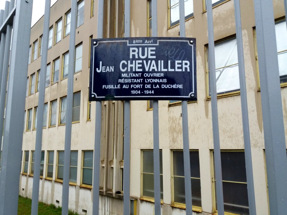 Lyon 8e - Rue Jean Chevailler, plaque