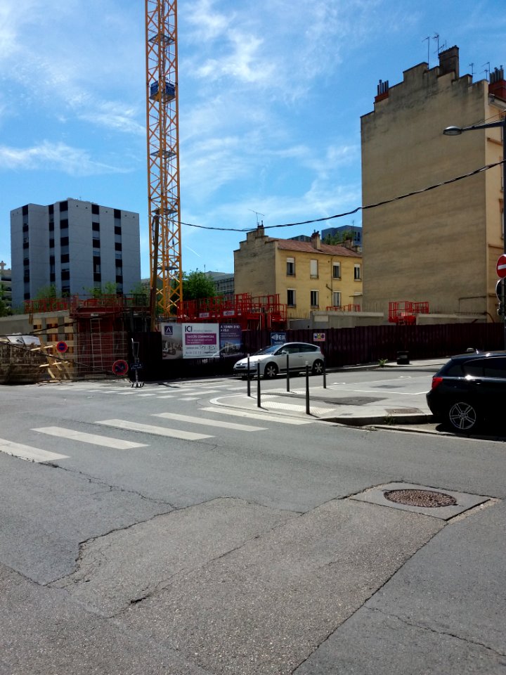Lyon 7e - Rue de Gerland, chantier à l'angle de la rue Étienne Jaillet (2)