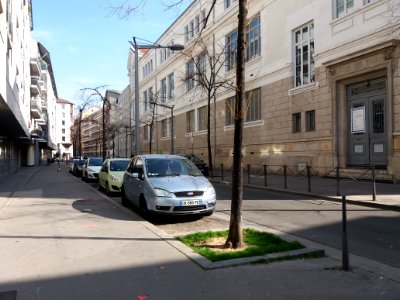 Lyon 7e - Rue Gilbert Dru, en direction de la Grande Rue de la Guillotière