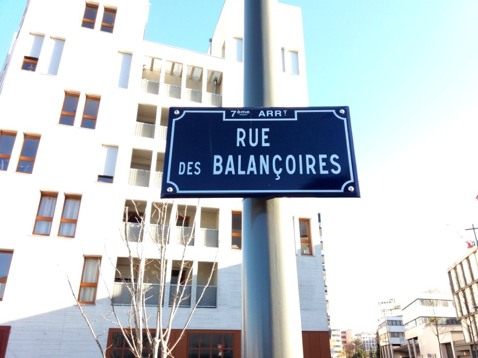 Lyon 7e - Rue des Balançoires, plaque