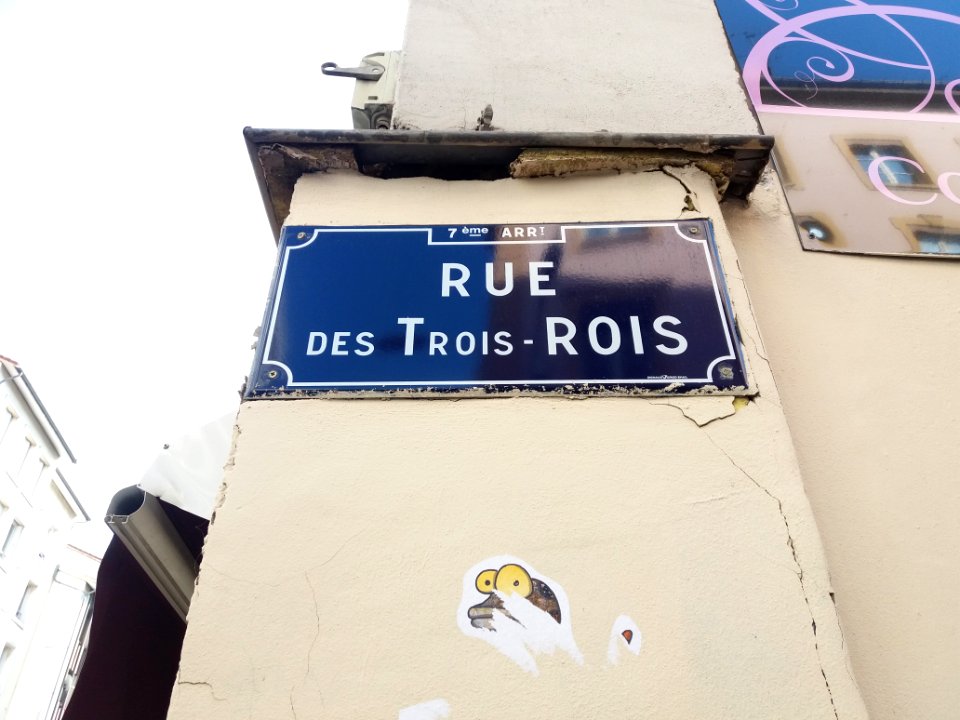 Lyon 7e - Rue des Trois Rois, plaque