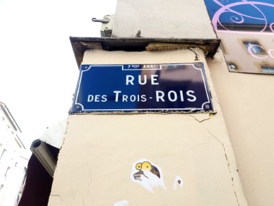Lyon 7e - Rue des Trois Rois, plaque