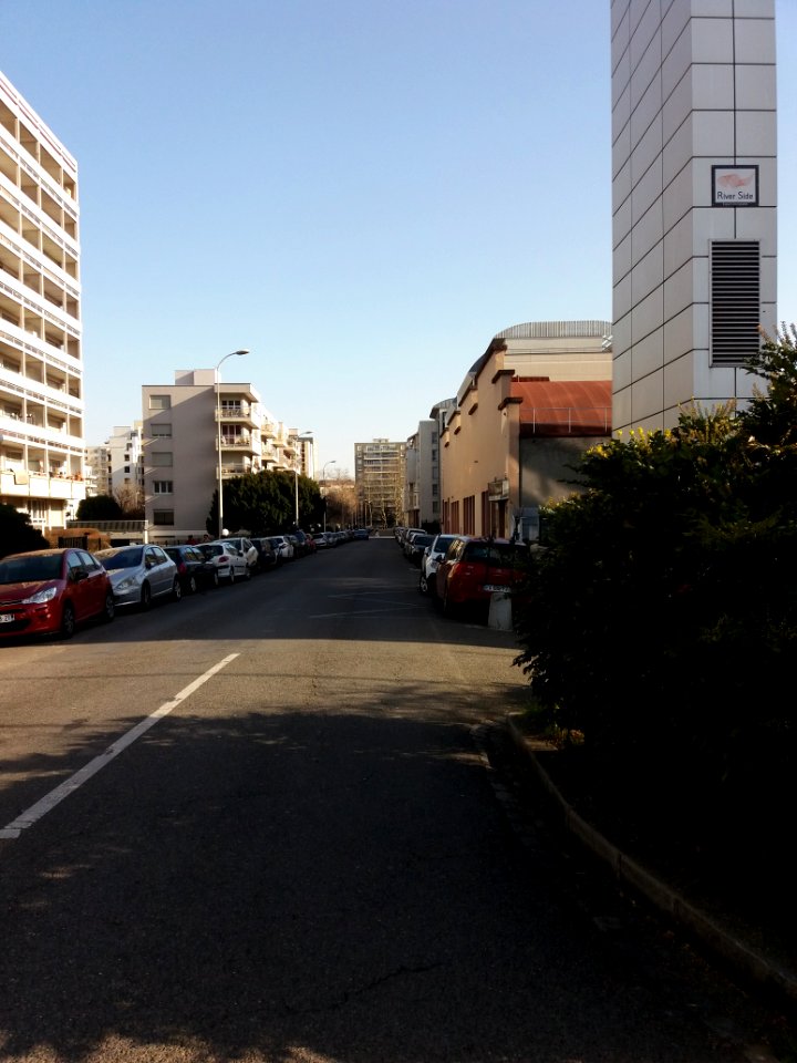 Lyon 7e - Rue du Commandant Ayasse, vue depuis l'avenue Leclerc