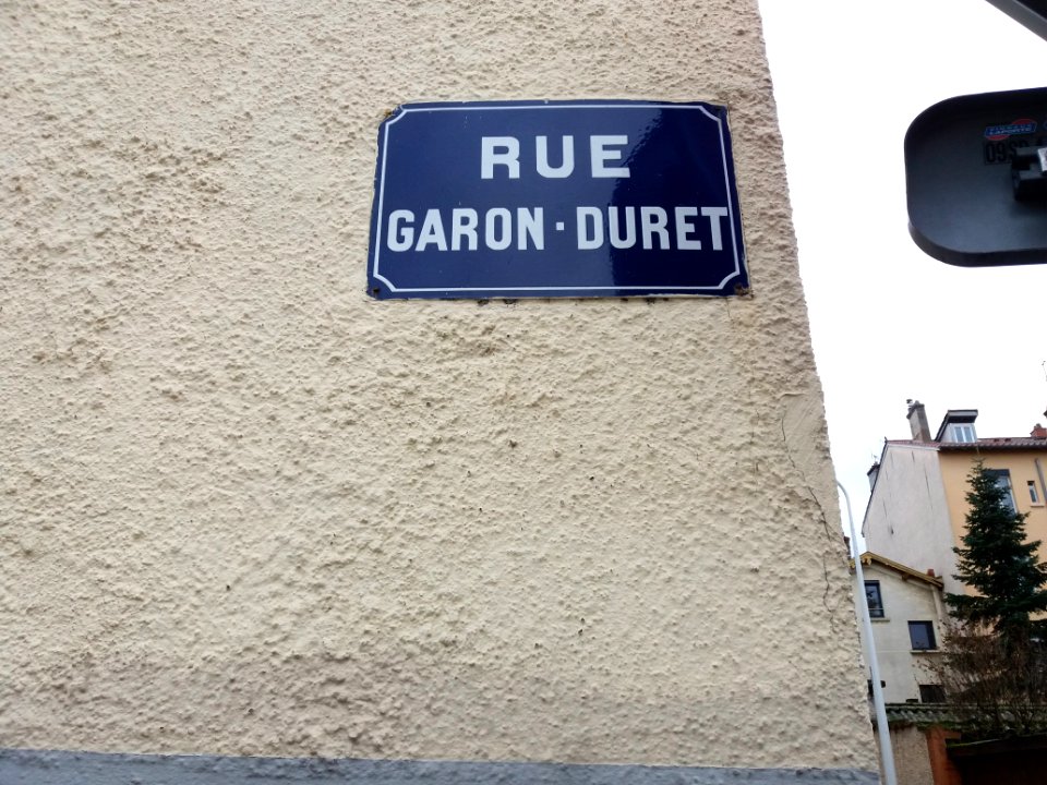 Lyon 8e - Rue Garon-Duret, plaque