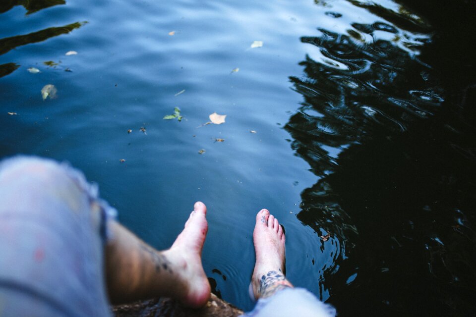 Lake legs outdoors