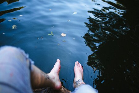 Lake legs outdoors