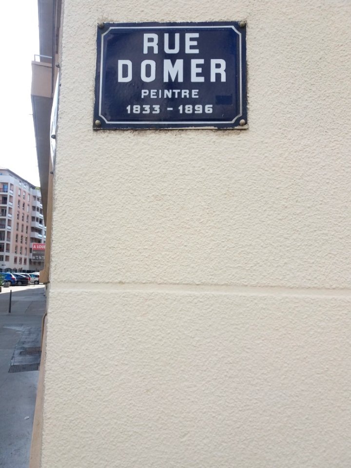 Lyon 7e - Rue Domer, plaque