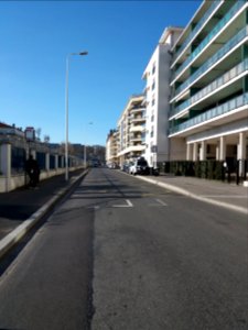 Lyon 7e - Rue Gutave Nadaud, côté Rhône depuis le boulevard Yves Farge