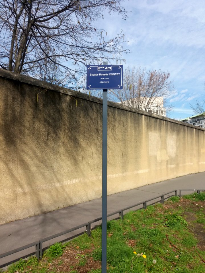 Lyon 8e - Espace Rosette Contet, plaque
