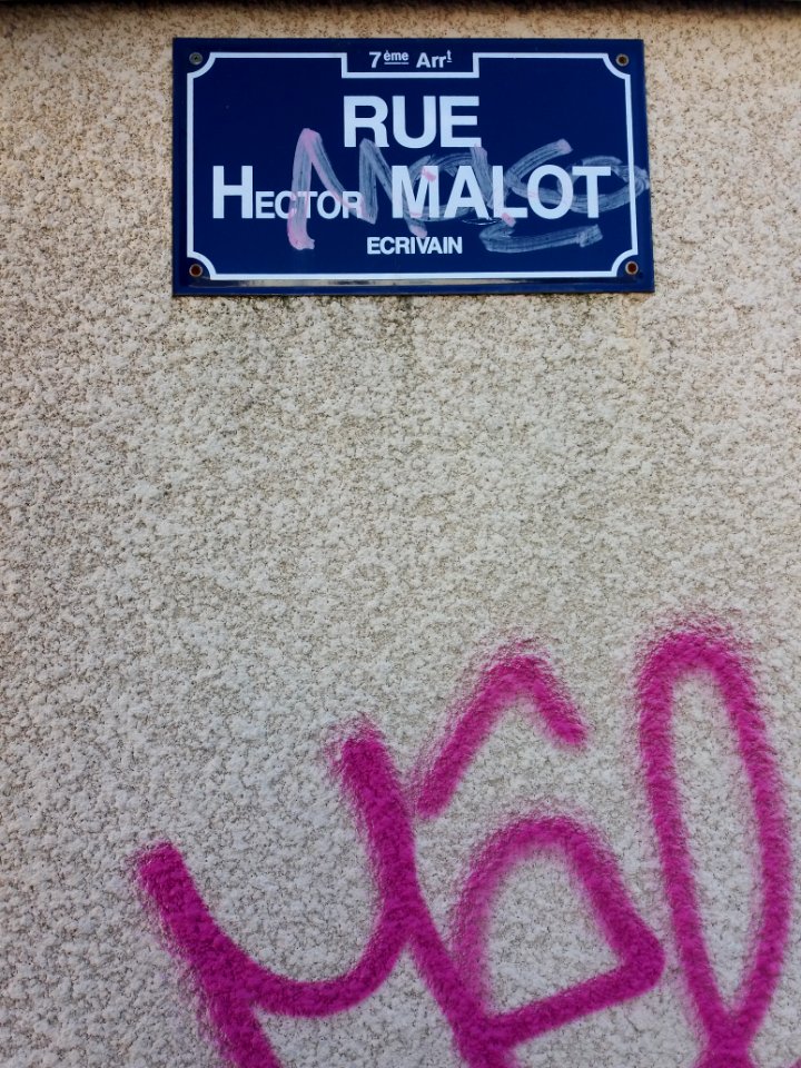 Lyon 7e - Rue Hector Malot, plaque