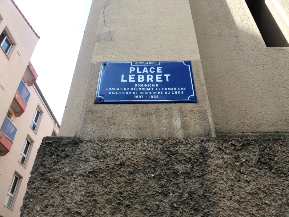 Lyon 8e - Place Louis Lebret, plaque