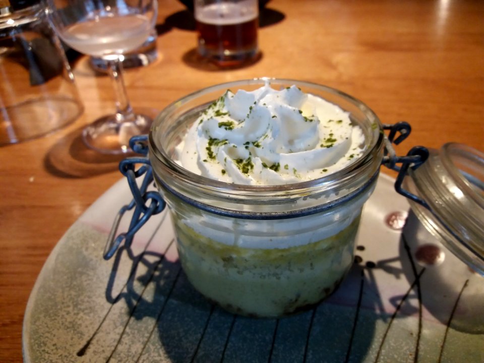 Lyon 7e - Rue de Bonald - Restaurant Kuro Goma, cheese cake au matcha