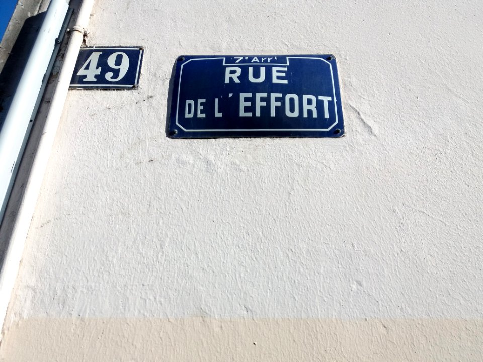 Lyon 7e - Rue de l'Effort, plaque