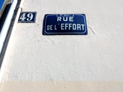 Lyon 7e - Rue de l'Effort, plaque