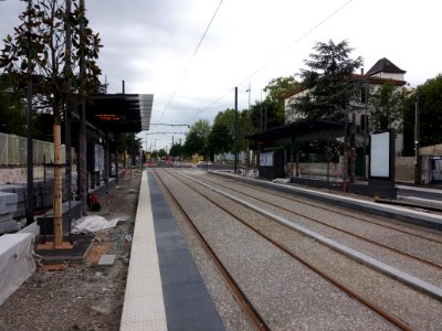 Lyon 8e - Boulevard Pinel, arrêt du tramway T6 - Vinatier