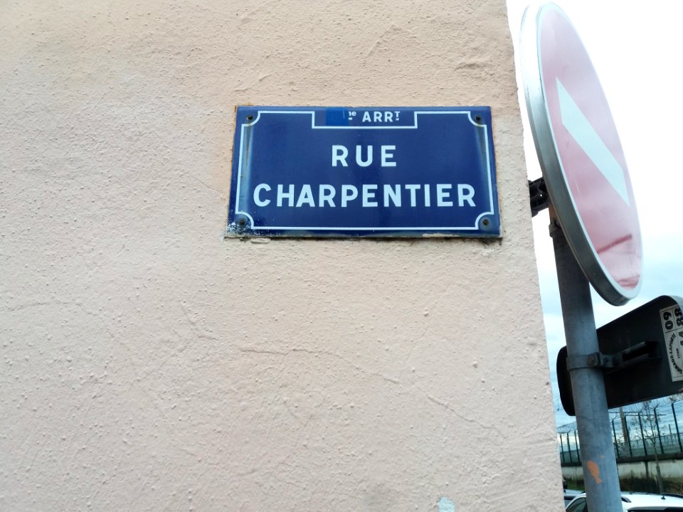 Lyon 8e - Rue Charpentier, plaque