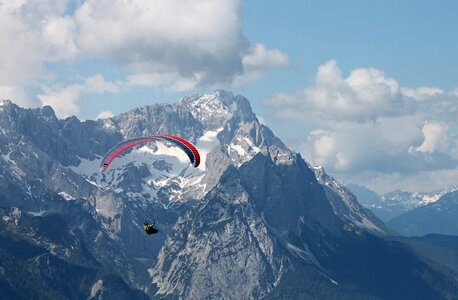 Paragliding flying mountains