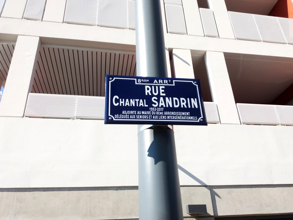 Lyon 8e - Rue Chantal Sandrin - Plaque