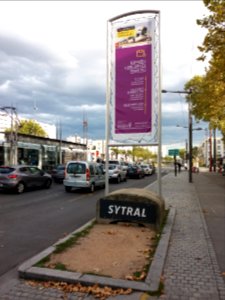 Lyon 8e - Boulevard des États-Unis, panneau fin des travaux du tramway T6