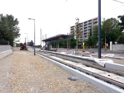 Lyon 8e - Boulevard Pinel, arrêt du tramway T6 - Hôpitaux Est - Pinel