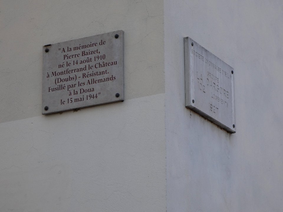 Lyon 9e - Impasse Pierre Baizet - Plaque à la mémoire de Pierre Baizet