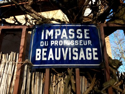 Lyon 9e - Impasse du Professeur Beauvisage, plaque