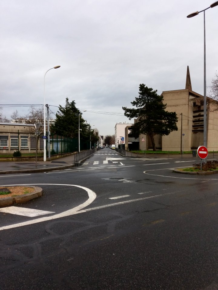 Lyon 8e - Rue Berty Albrecht, depuis l'avenue Viviani
