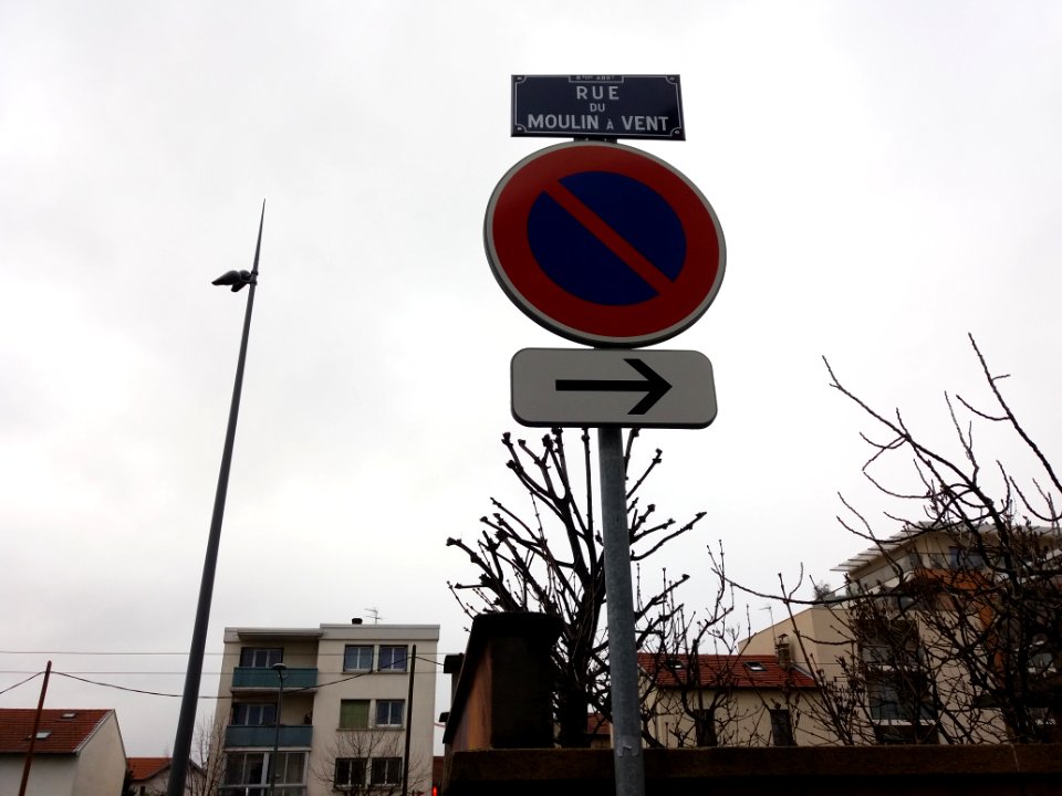 Lyon 8e - Rue du Moulin à Vent, plaque