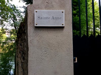 Lyon 9e - Chemin du Bas Port - Plaque du prieuré Sainte Anne